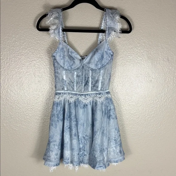 V. Chapman The Jamie Dress in Blue Tapestry Rose - Picture 4 of 10